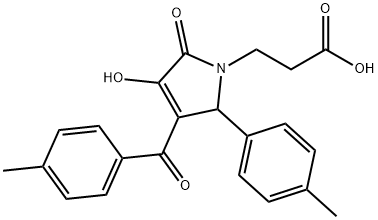 3-[3-hydroxy-4-(4-methylbenzoyl)-5-(4-methylphenyl)-2-oxo-2,5-dihydro-1H-pyrrol-1-yl]propanoic acid Structure