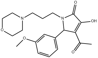 4-acetyl-3-hydroxy-5-(3-methoxyphenyl)-1-[3-(4-morpholinyl)propyl]-1,5-dihydro-2H-pyrrol-2-one 化学構造式