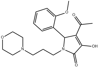 4-acetyl-3-hydroxy-5-(2-methoxyphenyl)-1-(3-morpholin-4-ylpropyl)-1,5-dihydro-2H-pyrrol-2-one Struktur