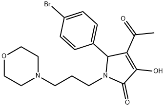 4-acetyl-5-(4-bromophenyl)-3-hydroxy-1-(3-morpholin-4-ylpropyl)-1,5-dihydro-2H-pyrrol-2-one 化学構造式