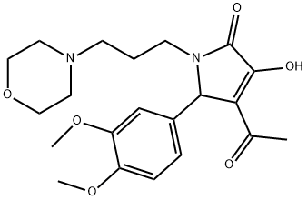 4-acetyl-5-(3,4-dimethoxyphenyl)-3-hydroxy-1-[3-(4-morpholinyl)propyl]-1,5-dihydro-2H-pyrrol-2-one 化学構造式