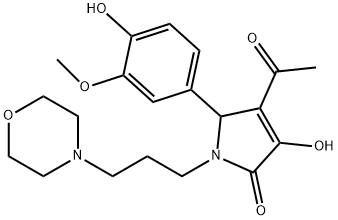 4-acetyl-3-hydroxy-5-(4-hydroxy-3-methoxyphenyl)-1-[3-(4-morpholinyl)propyl]-1,5-dihydro-2H-pyrrol-2-one Struktur