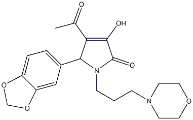 4-acetyl-5-(1,3-benzodioxol-5-yl)-3-hydroxy-1-(3-morpholin-4-ylpropyl)-1,5-dihydro-2H-pyrrol-2-one Structure