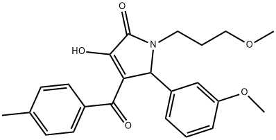 3-hydroxy-5-(3-methoxyphenyl)-1-(3-methoxypropyl)-4-(4-methylbenzoyl)-1,5-dihydro-2H-pyrrol-2-one 化学構造式