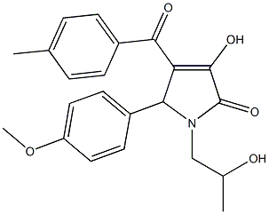 3-hydroxy-1-(2-hydroxypropyl)-5-(4-methoxyphenyl)-4-(4-methylbenzoyl)-1,5-dihydro-2H-pyrrol-2-one Structure