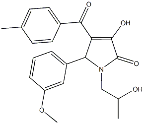 3-hydroxy-1-(2-hydroxypropyl)-5-(3-methoxyphenyl)-4-(4-methylbenzoyl)-1,5-dihydro-2H-pyrrol-2-one|