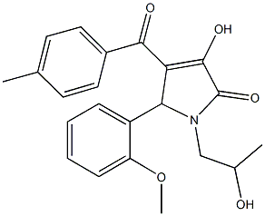 3-hydroxy-1-(2-hydroxypropyl)-5-(2-methoxyphenyl)-4-(4-methylbenzoyl)-1,5-dihydro-2H-pyrrol-2-one Struktur