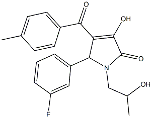 5-(3-fluorophenyl)-3-hydroxy-1-(2-hydroxypropyl)-4-(4-methylbenzoyl)-1,5-dihydro-2H-pyrrol-2-one 化学構造式