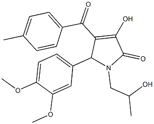 5-(3,4-dimethoxyphenyl)-3-hydroxy-1-(2-hydroxypropyl)-4-(4-methylbenzoyl)-1,5-dihydro-2H-pyrrol-2-one Structure