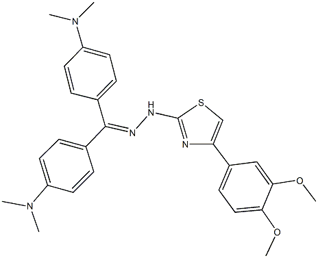 bis[4-(dimethylamino)phenyl]methanone [4-(3,4-dimethoxyphenyl)-1,3-thiazol-2-yl]hydrazone Structure