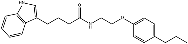 4-(1H-indol-3-yl)-N-[2-(4-propylphenoxy)ethyl]butanamide Struktur