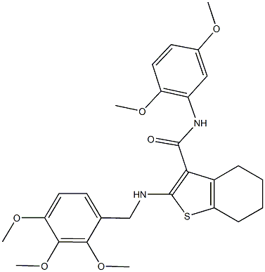 N-(2,5-dimethoxyphenyl)-2-[(2,3,4-trimethoxybenzyl)amino]-4,5,6,7-tetrahydro-1-benzothiophene-3-carboxamide Structure