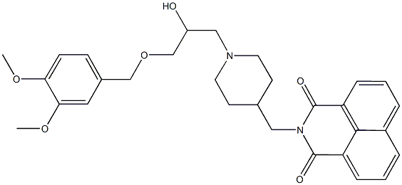 2-[(1-{3-[(3,4-dimethoxybenzyl)oxy]-2-hydroxypropyl}-4-piperidinyl)methyl]-1H-benzo[de]isoquinoline-1,3(2H)-dione Structure