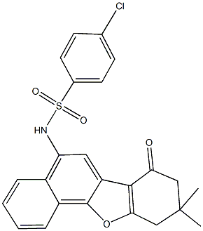 4-chloro-N-(9,9-dimethyl-7-oxo-7,8,9,10-tetrahydronaphtho[1,2-b][1]benzofuran-5-yl)benzenesulfonamide,441292-43-9,结构式