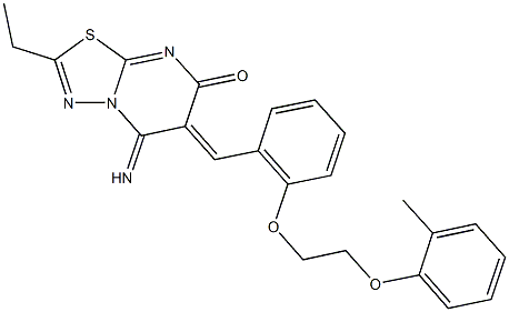 2-ethyl-5-imino-6-{2-[2-(2-methylphenoxy)ethoxy]benzylidene}-5,6-dihydro-7H-[1,3,4]thiadiazolo[3,2-a]pyrimidin-7-one|