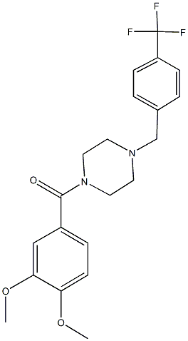 1-(3,4-dimethoxybenzoyl)-4-[4-(trifluoromethyl)benzyl]piperazine 化学構造式