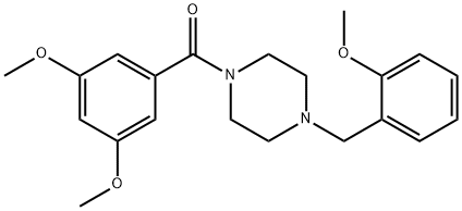 1-(3,5-dimethoxybenzoyl)-4-(2-methoxybenzyl)piperazine Structure