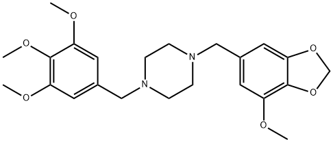 1-[(7-methoxy-1,3-benzodioxol-5-yl)methyl]-4-(3,4,5-trimethoxybenzyl)piperazine 化学構造式