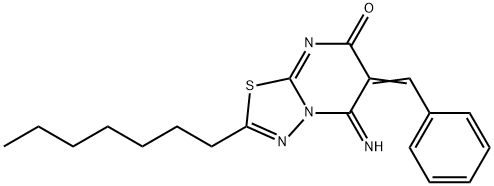 6-benzylidene-2-heptyl-5-imino-5,6-dihydro-7H-[1,3,4]thiadiazolo[3,2-a]pyrimidin-7-one|