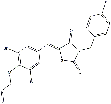 441739-11-3 5-[4-(allyloxy)-3,5-dibromobenzylidene]-3-(4-fluorobenzyl)-1,3-thiazolidine-2,4-dione