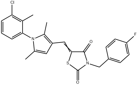 441739-34-0 5-{[1-(3-chloro-2-methylphenyl)-2,5-dimethyl-1H-pyrrol-3-yl]methylene}-3-(4-fluorobenzyl)-1,3-thiazolidine-2,4-dione