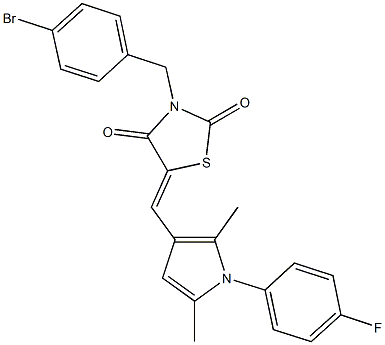 441740-05-2 3-(4-bromobenzyl)-5-{[1-(4-fluorophenyl)-2,5-dimethyl-1H-pyrrol-3-yl]methylene}-1,3-thiazolidine-2,4-dione