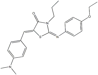 5-[4-(dimethylamino)benzylidene]-2-[(4-ethoxyphenyl)imino]-3-propyl-1,3-thiazolidin-4-one 化学構造式