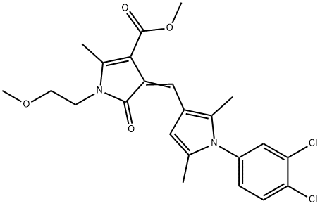 methyl 4-{[1-(3,4-dichlorophenyl)-2,5-dimethyl-1H-pyrrol-3-yl]methylene}-1-(2-methoxyethyl)-2-methyl-5-oxo-4,5-dihydro-1H-pyrrole-3-carboxylate|