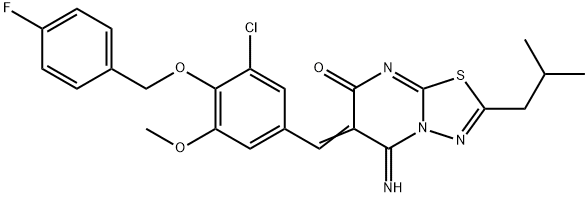 6-{3-chloro-4-[(4-fluorobenzyl)oxy]-5-methoxybenzylidene}-5-imino-2-isobutyl-5,6-dihydro-7H-[1,3,4]thiadiazolo[3,2-a]pyrimidin-7-one|
