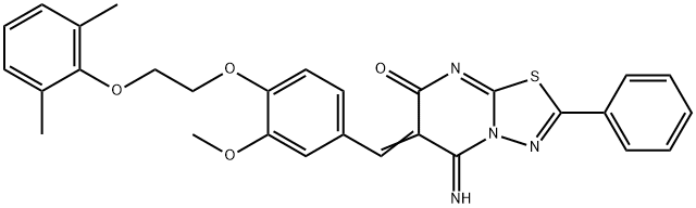 6-{4-[2-(2,6-dimethylphenoxy)ethoxy]-3-methoxybenzylidene}-5-imino-2-phenyl-5,6-dihydro-7H-[1,3,4]thiadiazolo[3,2-a]pyrimidin-7-one|