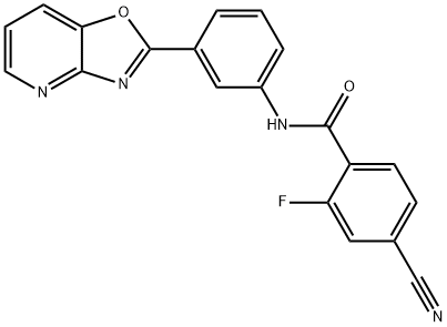 4-cyano-2-fluoro-N-(3-[1,3]oxazolo[4,5-b]pyridin-2-ylphenyl)benzamide,442152-66-1,结构式