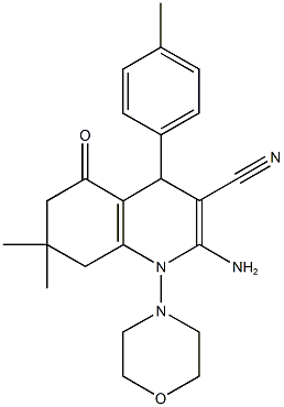 2-amino-7,7-dimethyl-4-(4-methylphenyl)-1-(4-morpholinyl)-5-oxo-1,4,5,6,7,8-hexahydro-3-quinolinecarbonitrile|