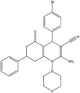 2-amino-4-(4-bromophenyl)-1-(4-morpholinyl)-5-oxo-7-phenyl-1,4,5,6,7,8-hexahydro-3-quinolinecarbonitrile|