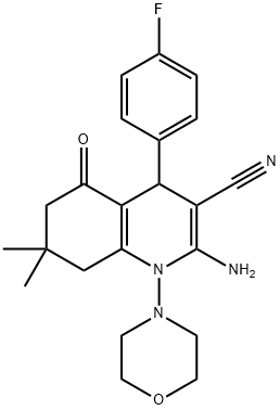 2-amino-4-(4-fluorophenyl)-7,7-dimethyl-1-(4-morpholinyl)-5-oxo-1,4,5,6,7,8-hexahydro-3-quinolinecarbonitrile Structure