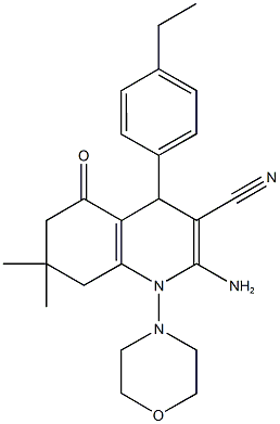 2-amino-4-(4-ethylphenyl)-7,7-dimethyl-1-(4-morpholinyl)-5-oxo-1,4,5,6,7,8-hexahydro-3-quinolinecarbonitrile Structure