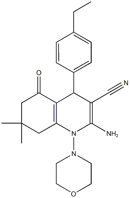 442523-02-6 2-amino-4-(4-ethylphenyl)-7,7-dimethyl-1-(4-morpholinyl)-5-oxo-1,4,5,6,7,8-hexahydro-3-quinolinecarbonitrile