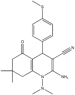 2-amino-1-(dimethylamino)-7,7-dimethyl-4-[4-(methylsulfanyl)phenyl]-5-oxo-1,4,5,6,7,8-hexahydro-3-quinolinecarbonitrile Structure