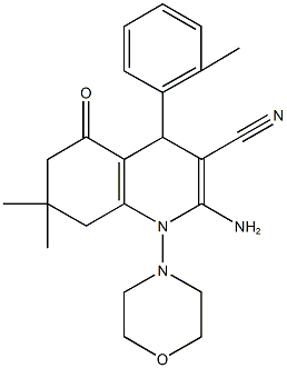 2-amino-7,7-dimethyl-4-(2-methylphenyl)-1-(4-morpholinyl)-5-oxo-1,4,5,6,7,8-hexahydro-3-quinolinecarbonitrile|