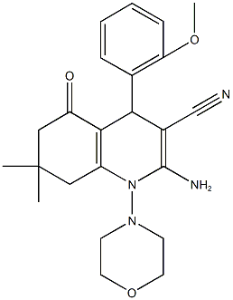 2-amino-4-(2-methoxyphenyl)-7,7-dimethyl-1-(4-morpholinyl)-5-oxo-1,4,5,6,7,8-hexahydro-3-quinolinecarbonitrile|