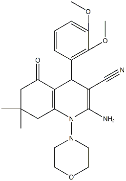 2-amino-4-(2,3-dimethoxyphenyl)-7,7-dimethyl-1-(4-morpholinyl)-5-oxo-1,4,5,6,7,8-hexahydro-3-quinolinecarbonitrile|