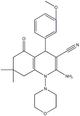 2-amino-4-(3-methoxyphenyl)-7,7-dimethyl-1-(4-morpholinyl)-5-oxo-1,4,5,6,7,8-hexahydro-3-quinolinecarbonitrile 结构式
