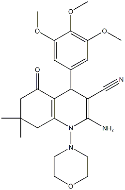 442523-64-0 2-amino-7,7-dimethyl-1-(4-morpholinyl)-5-oxo-4-(3,4,5-trimethoxyphenyl)-1,4,5,6,7,8-hexahydro-3-quinolinecarbonitrile