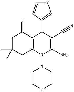 2-amino-7,7-dimethyl-1-(4-morpholinyl)-5-oxo-4-(3-thienyl)-1,4,5,6,7,8-hexahydro-3-quinolinecarbonitrile,442523-91-3,结构式