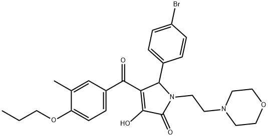 5-(4-bromophenyl)-3-hydroxy-4-(3-methyl-4-propoxybenzoyl)-1-(2-morpholin-4-ylethyl)-1,5-dihydro-2H-pyrrol-2-one Structure