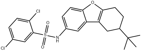 N-(8-tert-butyl-6,7,8,9-tetrahydrodibenzo[b,d]furan-2-yl)-2,5-dichlorobenzenesulfonamide 结构式