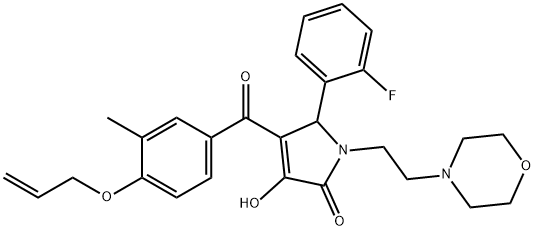 4-[4-(allyloxy)-3-methylbenzoyl]-5-(2-fluorophenyl)-3-hydroxy-1-(2-morpholin-4-ylethyl)-1,5-dihydro-2H-pyrrol-2-one,442551-16-8,结构式