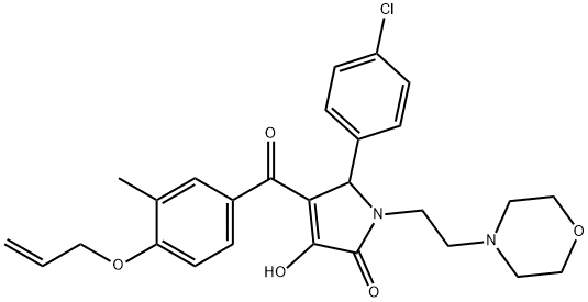 4-[4-(allyloxy)-3-methylbenzoyl]-5-(4-chlorophenyl)-3-hydroxy-1-(2-morpholin-4-ylethyl)-1,5-dihydro-2H-pyrrol-2-one Structure