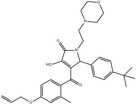 4-[4-(allyloxy)-2-methylbenzoyl]-5-(4-tert-butylphenyl)-3-hydroxy-1-(2-morpholin-4-ylethyl)-1,5-dihydro-2H-pyrrol-2-one,442551-93-1,结构式
