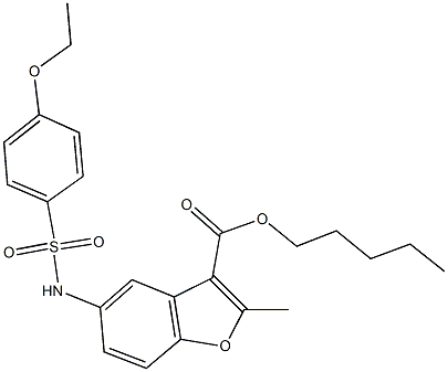 442553-46-0 pentyl 5-{[(4-ethoxyphenyl)sulfonyl]amino}-2-methyl-1-benzofuran-3-carboxylate