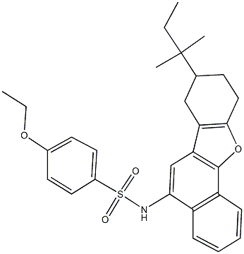 4-ethoxy-N-(8-tert-pentyl-7,8,9,10-tetrahydronaphtho[1,2-b][1]benzofuran-5-yl)benzenesulfonamide 化学構造式